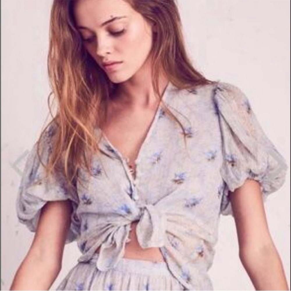 Loveshackfancy Jordan Top In Color Breeze - image 3